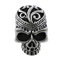 Stainless Steel Skull Pendants, 316L Stainless Steel, Halloween Jewelry Gift & blacken, 25x38x33mm, Hole:Approx 5.5mm, 5PCs/Lot, Sold By Lot