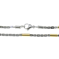 Stainless Steel Chain halskæde, forgyldt, to tone, 8.5x3mm, 2.5mm, Længde Ca. 21 inch, 10Strands/Lot, Solgt af Lot