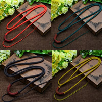 Cordon collier de mode, corde en nylon, plus de couleurs à choisir, 4mm, Longueur:Environ 22.5 pouce, 100Strandstoron/sac, Vendu par sac