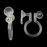 Plast örhänge clip komponent, med ögla, 3x11x8.50mm, Hål:Ca 1mm, Innerdiameter:Ca 2.5mm, 300Pairs/Lot, Säljs av Lot