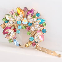 Zinc Alloy with Crystal Flower gold color plated faceted & with rhinestone lead & cadmium free Sold By Bag