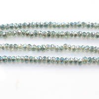 Rondelle Crystal Beads, colorful plated, faceted, 2mm, Hole:Approx 0.5mm, Length:Approx 15 Inch, 30Strands/Lot, Approx 200PCs/Strand, Sold By Lot