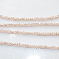 Rondelle Crystal Beads, half-plated, faceted, Lt Rose, 2mm, Hole:Approx 0.5mm, Length:Approx 15 Inch, 30Strands/Lot, Approx 200PCs/Strand, Sold By Lot