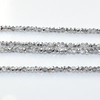 Rondelle Crystal Beads, half-plated, faceted, 2mm, Hole:Approx 0.5mm, Length:Approx 15 Inch, 50Strands/Lot, Approx 200PCs/Strand, Sold By Lot