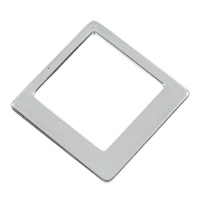 Stainless Steel Linking Ring, Rhombus, original color, 25x25x1mm, Hole:Approx 17.5mm, 200PCs/Bag, Sold By Bag