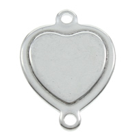 Stainless Steel Connector, Heart, 1/1 loop, original color, 15x20x1.50mm, Hole:Approx 1mm, 200PCs/Bag, Sold By Bag