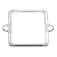 Stainless Steel Connector, Rectangle, 1/1 loop, original color, 17x22x1mm, Hole:Approx 1mm, 200PCs/Bag, Sold By Bag