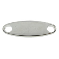 Stainless Steel Connector, Flat Oval, 1/1 loop, original color, 8x25x2mm, Hole:Approx 3mm, 100PCs/Bag, Sold By Bag