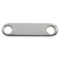 Stainless Steel Connector, Rectangle, 1/1 loop, original color, 7x29x2mm, Hole:Approx 4mm, 100PCs/Bag, Sold By Bag