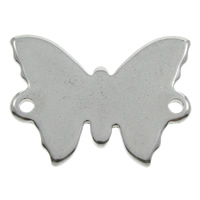 Stainless Steel Connector, Butterfly, 1/1 loop, original color, 19x15x1mm, Hole:Approx 1mm, 100PCs/Bag, Sold By Bag