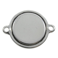 Stainless Steel Connector, Flat Round, 1/1 loop, original color, 16x21x1.50mm, Hole:Approx 1mm, 100PCs/Bag, Sold By Bag