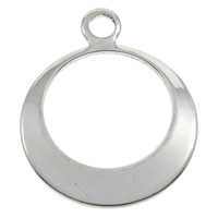 Stainless Steel Pendants, Donut, original color, 21x25x1mm, Hole:Approx 2mm, 100PCs/Bag, Sold By Bag