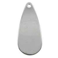 Stainless Steel Pendants, Teardrop, original color, 12x27x1mm, Hole:Approx 1mm, 100PCs/Bag, Sold By Bag
