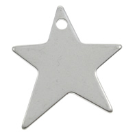 Bijoux pendentifs en acier inoxydable , étoile, couleur originale, 18x20x1mm, Trou:Environ 1mm, 200PC/sac, Vendu par sac