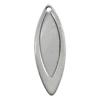 Stainless Steel Pendants, Horse Eye, blacken, 8x26x1mm, Hole:Approx 1mm, 100PCs/Bag, Sold By Bag