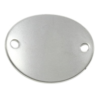 Connettore in acciaio inox, Ovale piatto, 1/1 anello del connettore, colore originale, 23x19x1.50mm, Foro:Appross. 2mm, 100PC/borsa, Venduto da borsa