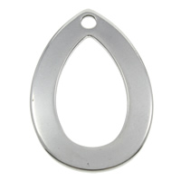 Stainless Steel Pendants, Teardrop, original color, 18x27x1mm, Hole:Approx 1mm, 100PCs/Bag, Sold By Bag