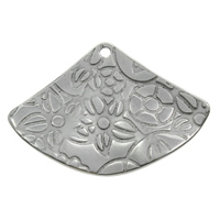 Stainless Steel Pendants, Fan, original color, 28x20x2mm, Hole:Approx 1mm, 100PCs/Bag, Sold By Bag