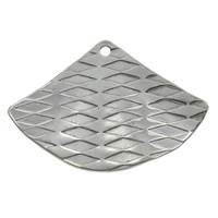 Stainless Steel Pendants, Fan, blacken, 29x20x2mm, Hole:Approx 1mm, 100PCs/Bag, Sold By Bag