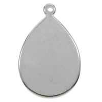 Stainless Steel Pendants, Teardrop, original color, 18x29x1.50mm, Hole:Approx 1mm, 100PCs/Bag, Sold By Bag