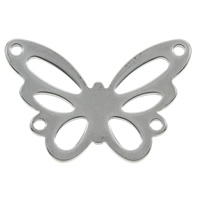 Stainless Steel Connector, Butterfly, 2/2 loop, original color, 38x27x1.50mm, Hole:Approx 1mm, 100PCs/Bag, Sold By Bag