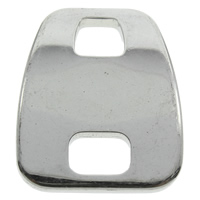Connettore in acciaio inox, Rettangolo, 1/1 anello del connettore, colore originale, 25x30x3mm, Foro:Appross. 7x6mm, 100PC/borsa, Venduto da borsa