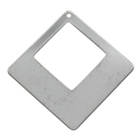 Stainless Steel Pendants, Rhombus, original color, 43x1mm, Hole:Approx 1mm, 100PCs/Bag, Sold By Bag