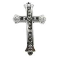Stainless Steel Pendant Setting, Cross, blacken, 23x39x6mm, Hole:Approx 1mm, Inner Diameter:Approx 1mm, 100PCs/Bag, Sold By Bag