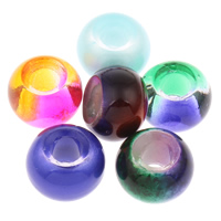 Lampwork European Beads, Drum, handmade, more colors for choice, 14x10mm, Hole:Approx 5mm, 10PCs/Bag, Sold By Bag