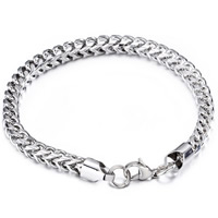 Stainless Steel Bracelet wheat chain & for man original color 6mm Sold Per Approx 9.8 Inch Strand