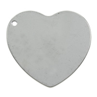 Stainless Steel Heart Pendants, original color, 28x1mm, Hole:Approx 1mm, 100PCs/Bag, Sold By Bag