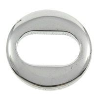 vinculação de anel de aço inoxidável, Oval achatado, cor original, 25x3mm, Buraco:Aprox 10x18mm, 100PCs/Bag, vendido por Bag
