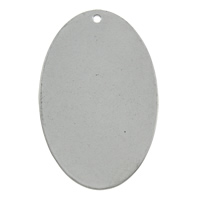 Stainless Steel Pendants, Flat Oval, original color, 25x39x1mm, Hole:Approx 1mm, 100PCs/Bag, Sold By Bag