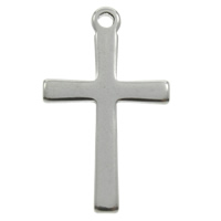 Stainless Steel Cross Pendants, original color, 12x20x1mm, Hole:Approx 1mm, 1000PCs/Bag, Sold By Bag