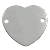 Stainless Steel Connector, Heart, 1/1 loop, original color, 31x29x1.50mm, Hole:Approx 1.5mm, 100PCs/Bag, Sold By Bag
