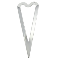 Stainless Steel Heart Pendants, original color, 23x63x2mm, Hole:Approx 1mm, 100PCs/Bag, Sold By Bag