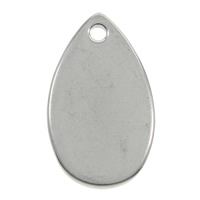 Stainless Steel Pendants, Teardrop, original color, 10x18x1mm, Hole:Approx 1mm, 200PCs/Bag, Sold By Bag