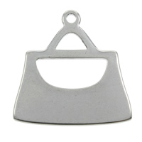 Stainless Steel Pendants, Handbag, original color, 18x19x1mm, Hole:Approx 1mm, 200PCs/Bag, Sold By Bag