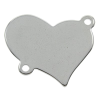 Stainless Steel Connector, Heart, 1/1 loop, original color, 20x17x1mm, Hole:Approx 1mm, 200PCs/Bag, Sold By Bag