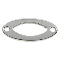 Stainless Steel Connector, Horse Eye, 1/1 loop, original color, 25x11x1.50mm, Hole:Approx 1mm, 200PCs/Bag, Sold By Bag