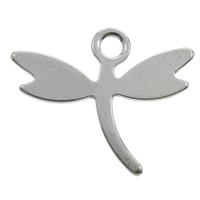 Stainless Steel Animal Pendants, Dragonfly, original color, 20x17x1mm, Hole:Approx 1.5mm, 200PCs/Bag, Sold By Bag