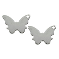 Stainless Steel Animal Pendants, Butterfly, original color, 16x11x1mm, Hole:Approx 1mm, 200PCs/Bag, Sold By Bag