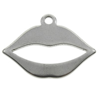 Stainless Steel Pendants, Lip, original color, 17x13x11mm, Hole:Approx 1mm, 200PCs/Bag, Sold By Bag