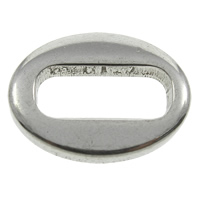 vinculação de anel de aço inoxidável, Oval achatado, cor original, 14x10x1.50mm, Buraco:Aprox 9.9x4mm, 200PCs/Bag, vendido por Bag
