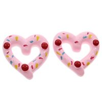 Food Resin Cabochon, Biscuit, flat back, pink, 24x25x7mm, 100PCs/Bag, Sold By Bag