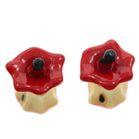 Food Resin Cabochon Apple flat back red Sold By Bag