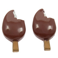 Food Resin Cabochon, Ice Cream, flat back, coffee color, 12x22x4mm, 100PCs/Bag, Sold By Bag