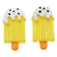 Food Resin Cabochon, Ice Cream, flat back, yellow, 17x33.50x5mm, 100PCs/Bag, Sold By Bag