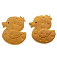 Food Resin Cabochon, Biscuit, flat back, yellow, 28x34x5mm, 100PCs/Bag, Sold By Bag
