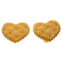 Food Resin Cabochon, Biscuit, flat back, yellow, 29x24x4mm, 100PCs/Bag, Sold By Bag